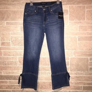 Baccini  Crop Flare Leg Jeans w/Ankle Ties Size 4